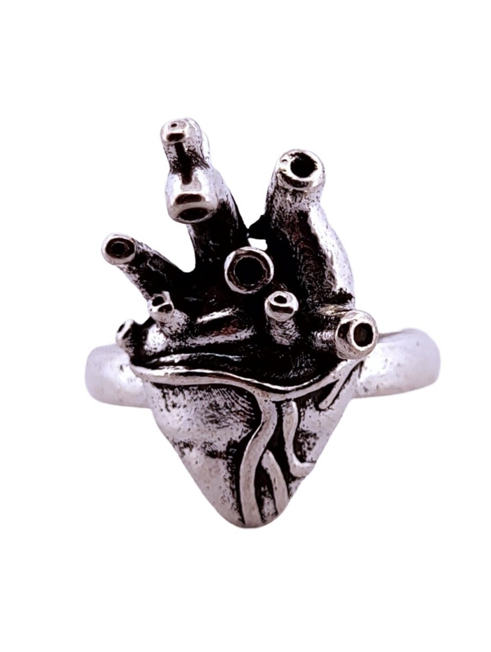 Heart Antique Silver Ring, size 8.5 406